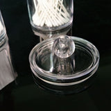 1Pc Acrylic Comestic Plastic Round Box Cotton Pad Swabs Makeup Storage Case - Rear View