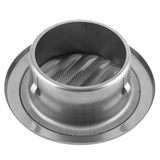 Stainless Steel Wall Air Vent Round Flat Grille Ducting Ventilation Cover Outlet Insect Mesh - Close-Up Angle