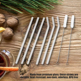 Reusable Eco friendly Glass Drinking Straw with Cleaning Brush Transparent Convenient Tableware