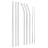 Reusable Eco friendly Glass Drinking Straw with Cleaning Brush Transparent Convenient Tableware - Top-Down View