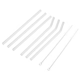 Reusable Eco friendly Glass Drinking Straw with Cleaning Brush Transparent Convenient Tableware