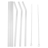 Reusable Eco friendly Glass Drinking Straw with Cleaning Brush Transparent Convenient Tableware - Rear View