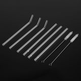 Reusable Eco friendly Glass Drinking Straw with Cleaning Brush Transparent Convenient Tableware - Close-Up Angle