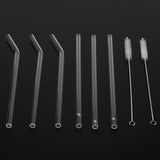 Reusable Eco friendly Glass Drinking Straw with Cleaning Brush Transparent Convenient Tableware - Low Angle