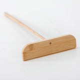 Small Bamboo Portable Washable Pancake Rake with Long Handle Cooking Tool - Front View