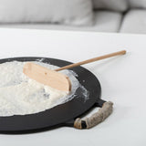 Small Bamboo Portable Washable Pancake Rake with Long Handle Cooking Tool