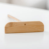 Small Bamboo Portable Washable Pancake Rake with Long Handle Cooking Tool - Top-Down View
