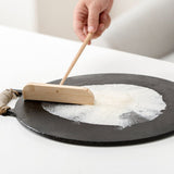 Small Bamboo Portable Washable Pancake Rake with Long Handle Cooking Tool
