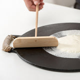 Small Bamboo Portable Washable Pancake Rake with Long Handle Cooking Tool - Rear View