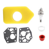 Carburetor Diaphragm Gasket Air Filter Spark Plug Kit for Briggs & Stratton Many Small Engines - Top-Down View