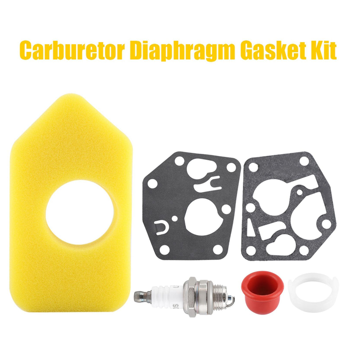 Carburetor Diaphragm Gasket Air Filter Spark Plug Kit for Briggs & Stratton Many Small Engines