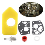 Carburetor Diaphragm Gasket Air Filter Spark Plug Kit for Briggs & Stratton Many Small Engines