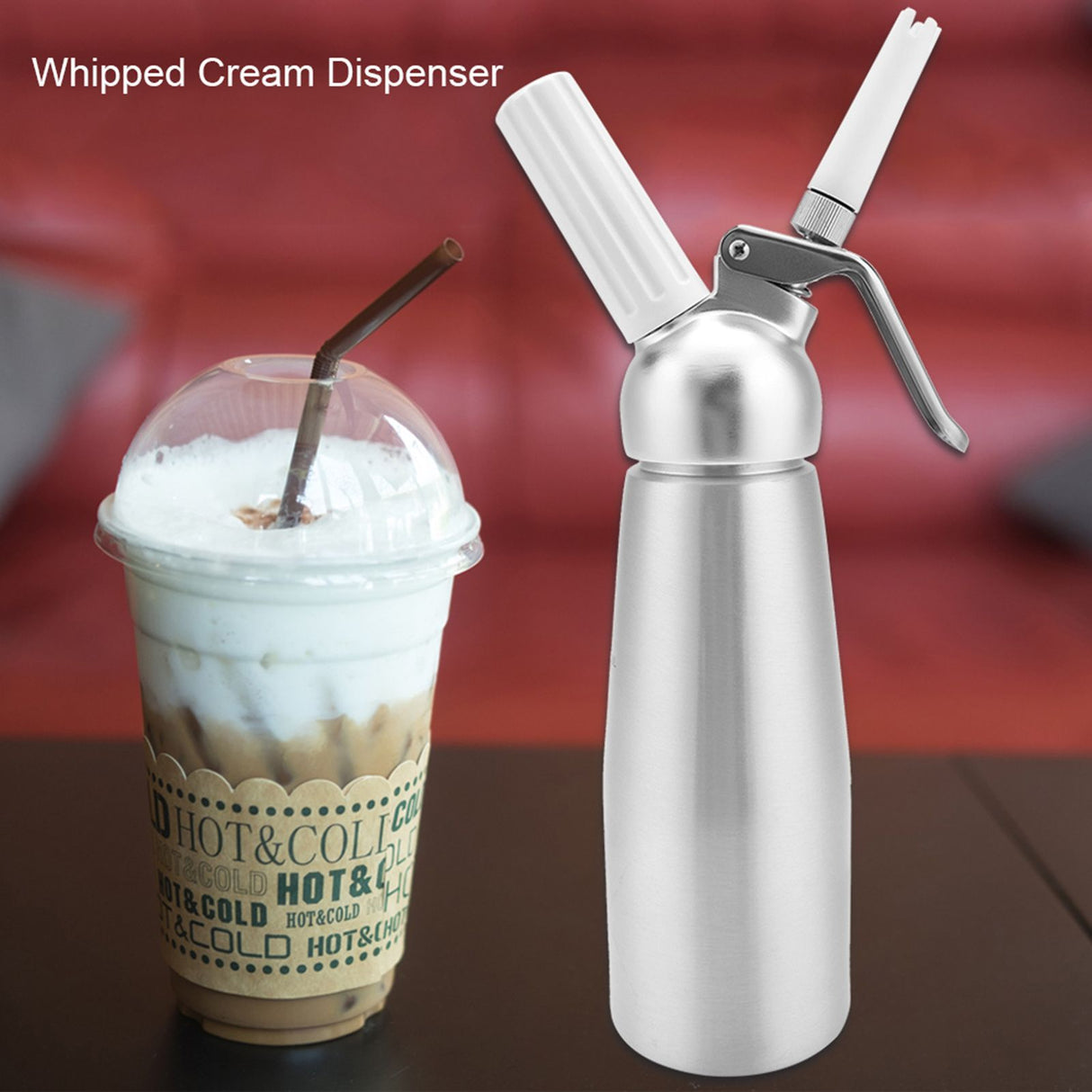 Aluminum Whipped Cream Dispenser Bundle With Three Nozzles Kitchen 500ml