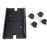 Removable Computer Case Stand Holder Bracket Desktop Mainframe Storage Rack with Brake(Black)