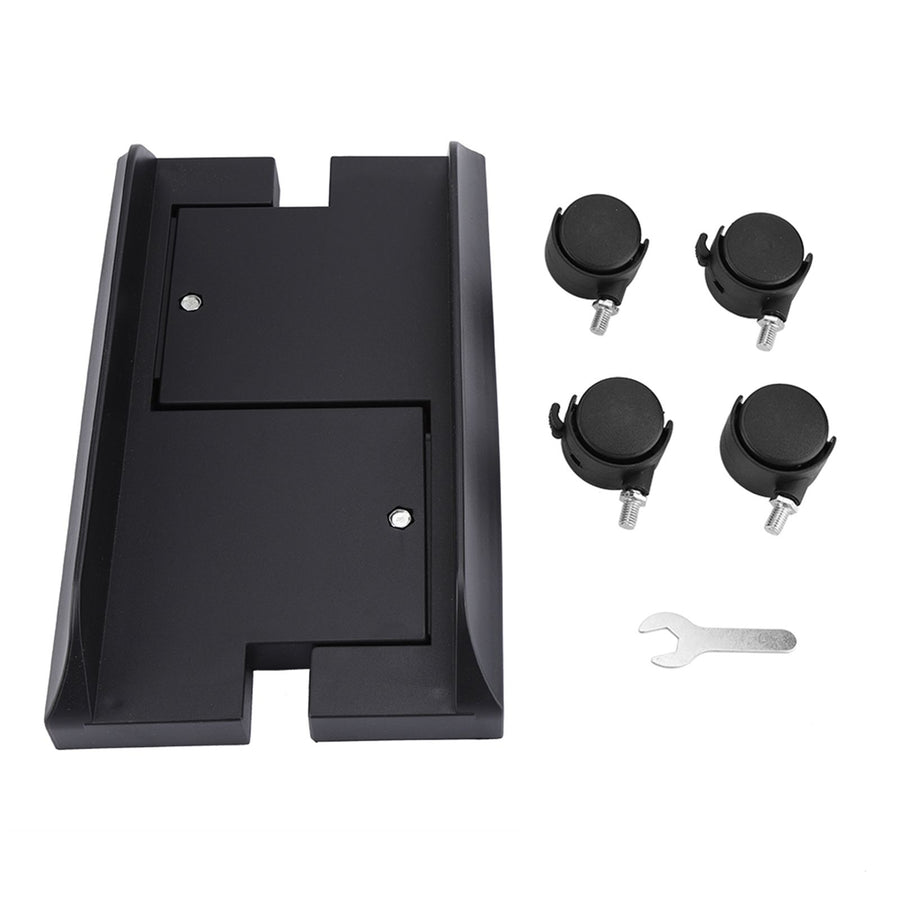 Removable Computer Case Stand Holder Bracket Desktop Mainframe Storage Rack with Brake(Black)