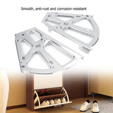 2Pcs Stainless Steel Shoes Drawer Cabinet Hinges Turing Rack Replacement Fittings(2 Layers) - Close-Up Angle
