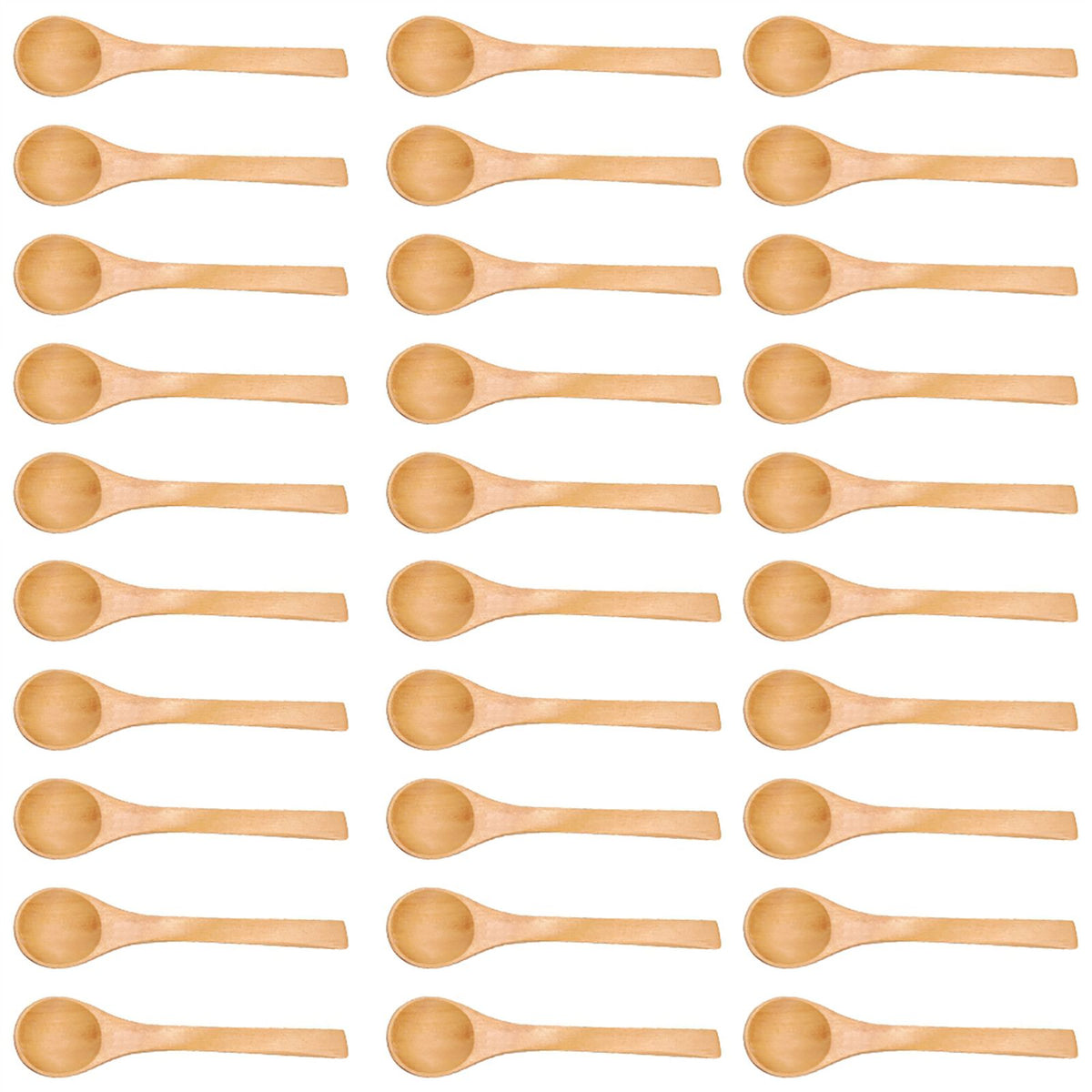 30pcs Mini Natural Wooden Children Spoon Kitchen Condiment Tool