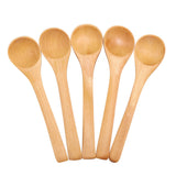 30pcs Mini Natural Wooden Children Spoon Kitchen Condiment Tool - Front View