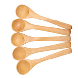 30pcs Mini Natural Wooden Children Spoon Kitchen Condiment Tool - Close-Up Angle