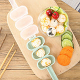 Rice Ball Mold Sushi Balls Maker Mould with Spoon Kitchen Cooking Tools Set for Baby(Beige) - Top-Down View