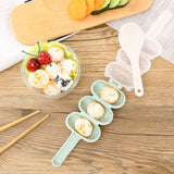 Rice Ball Mold Sushi Balls Maker Mould with Spoon Kitchen Cooking Tools Set for Baby(Beige)