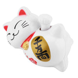 Solar Powered Adorable Lazy Lying Waving Beckoning Fortune Lucky Cat Car Accessories(#2) - Low Angle