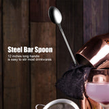 1Pc Stainless Steel Teardrop Bar Spoon Long Hanlde Drink Mixing Cocktail Stirrer Spoons - Side View