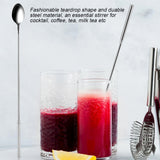 1Pc Stainless Steel Teardrop Bar Spoon Long Hanlde Drink Mixing Cocktail Stirrer Spoons - Top-Down View