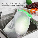 12Pcs Reusable Drawstring Mesh Bags Fruit Vegetable Sacks Storage Shopping Bag Toys Pouch - Rear View