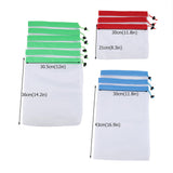 12Pcs Reusable Drawstring Mesh Bags Fruit Vegetable Sacks Storage Shopping Bag Toys Pouch