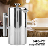 Double Walled Stainless Steel Coffee Maker French Press Tea Pot with Filter (1000ML)