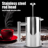 Double Walled Stainless Steel Coffee Maker French Press Tea Pot with Filter (1000ML) - Side View