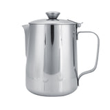Stainless Steel Coffee Cup Mug Milk Frothing Pitcher Jug with Lid for Latte Coffee Art(600ml)