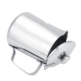 Stainless Steel Coffee Cup Mug Milk Frothing Pitcher Jug with Lid for Latte Coffee Art(600ml) - 45-Degree Angle
