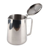 Stainless Steel Coffee Cup Mug Milk Frothing Pitcher Jug with Lid for Latte Coffee Art(2000ml)