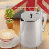 Stainless Steel Coffee Cup Mug Milk Frothing Pitcher Jug with Lid for Latte Coffee Art(2000ml) - Low Angle