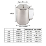 Stainless Steel Coffee Cup Mug Milk Frothing Pitcher Jug with Lid for Latte Coffee Art(2000ml)