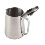 Stainless Steel Coffee Cup Mug Milk Frothing Pitcher Jug with Lid for Latte Coffee Art(2000ml)