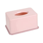 1Pc Simple Tissue Box Plastic Tissues Holder for Home Bathroom Office Car(Pink)