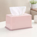 1Pc Simple Tissue Box Plastic Tissues Holder for Home Bathroom Office Car(Pink)
