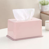1Pc Simple Tissue Box Plastic Tissues Holder for Home Bathroom Office Car(Pink) - Front View