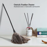 Mini Handmade Washable Reusable Ostrich Feather Duster for Books Keyboard Office Home - 45-Degree Angle