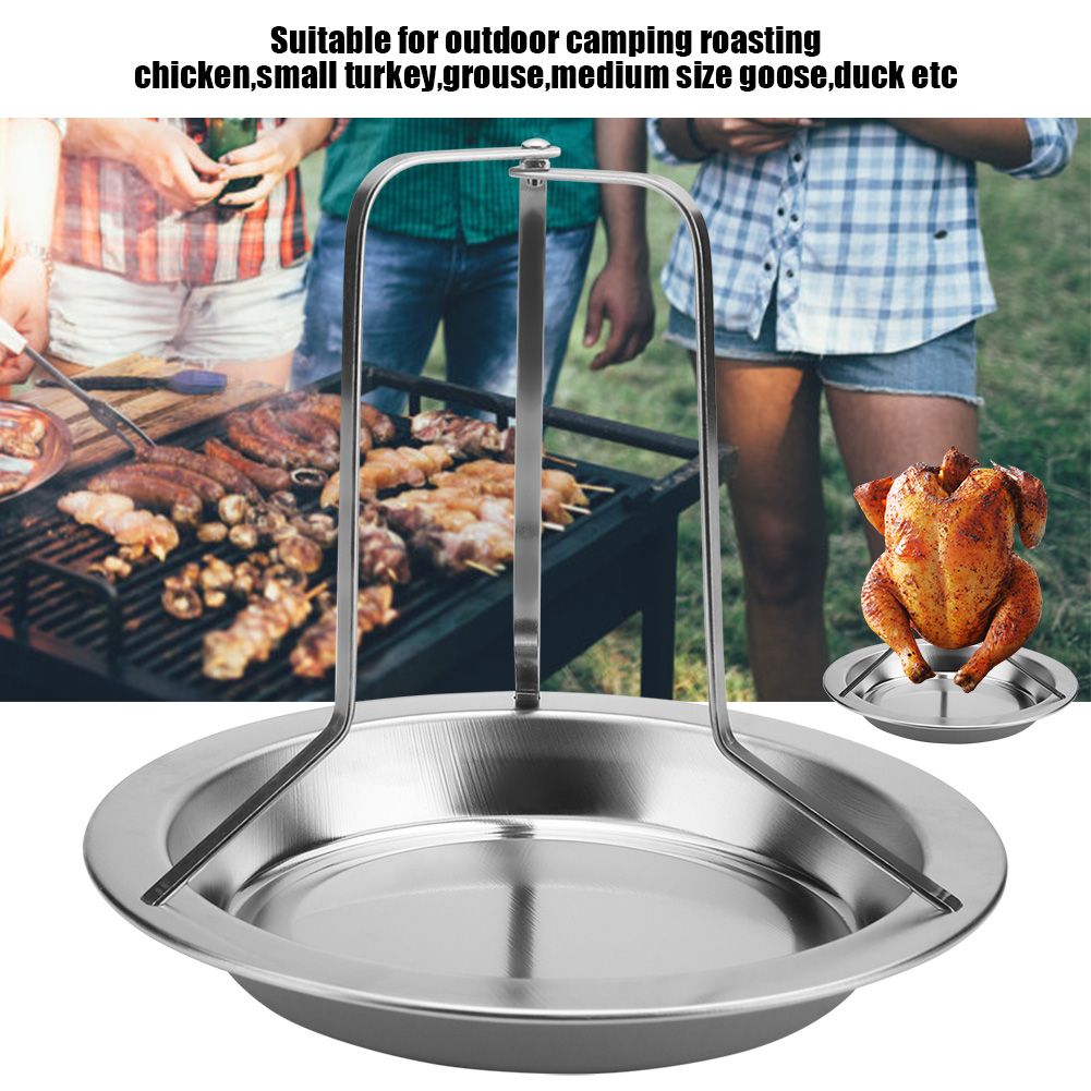 1Pc Stainless Steel Upright Roast Chicken Holder Roaster Rack Barbecue Grilling BBQ Tools