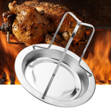 1Pc Stainless Steel Upright Roast Chicken Holder Roaster Rack Barbecue Grilling BBQ Tools - 45-Degree Angle