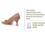 1Pc Women Heel Protector Shoes Stopper High Heels Tips Stiletto Cover for Daily Walking(Small) - 45-Degree Angle