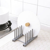 1Pc Removable Dish Plate Drying Rack Draining Board Stand Holder for Kitchen Supplies(Grey) - Front View