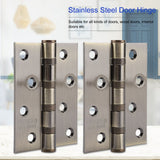 4in 3mm Stainless Steel Door Hinge Loose Pin Muffler Buffer Hinges Mute Bearing(Plating Yellow) - Front View