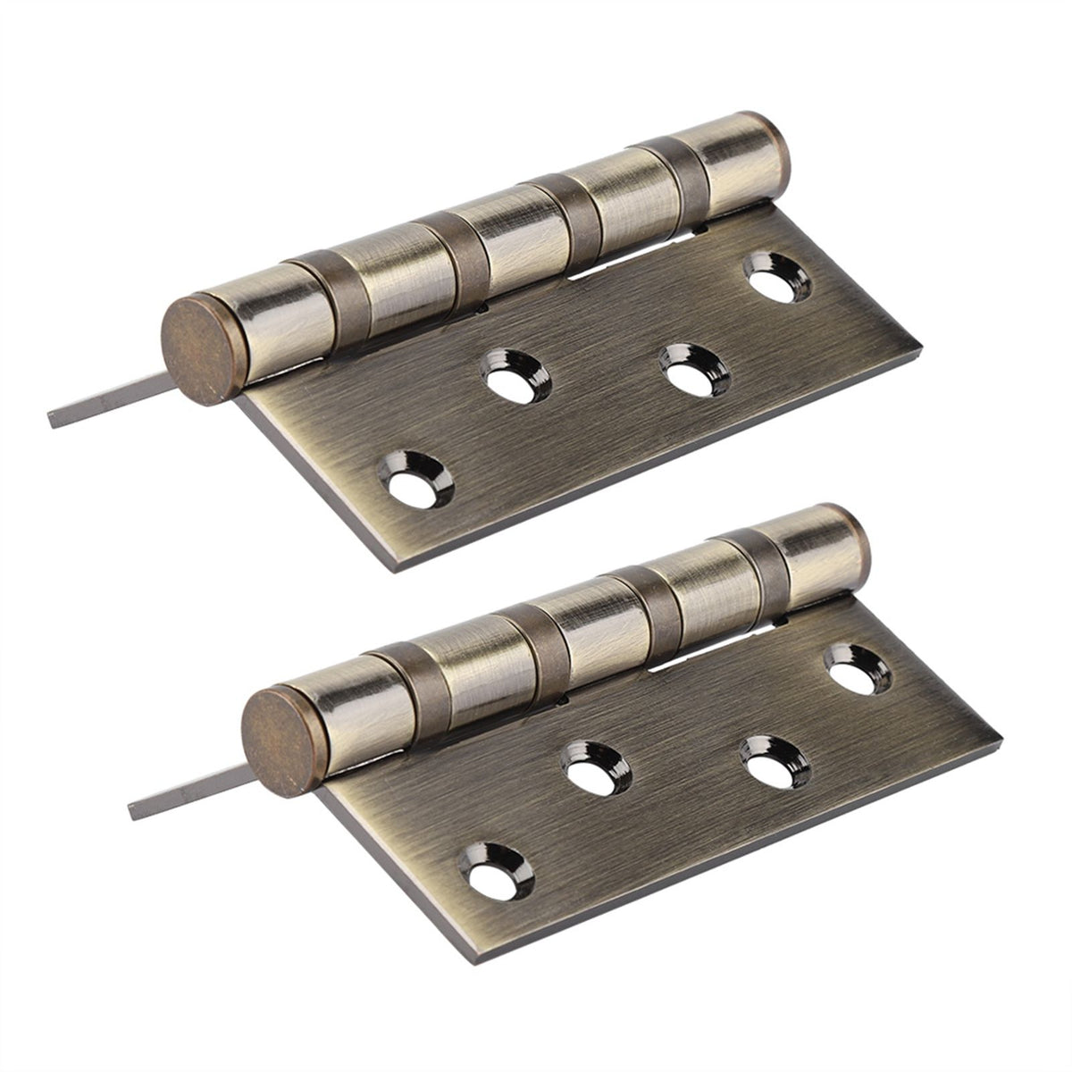 4in 3mm Stainless Steel Door Hinge Loose Pin Muffler Buffer Hinges Mute Bearing(Plating Yellow)