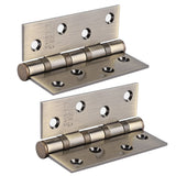 4in 3mm Stainless Steel Door Hinge Loose Pin Muffler Buffer Hinges Mute Bearing(Plating Yellow) - 45-Degree Angle