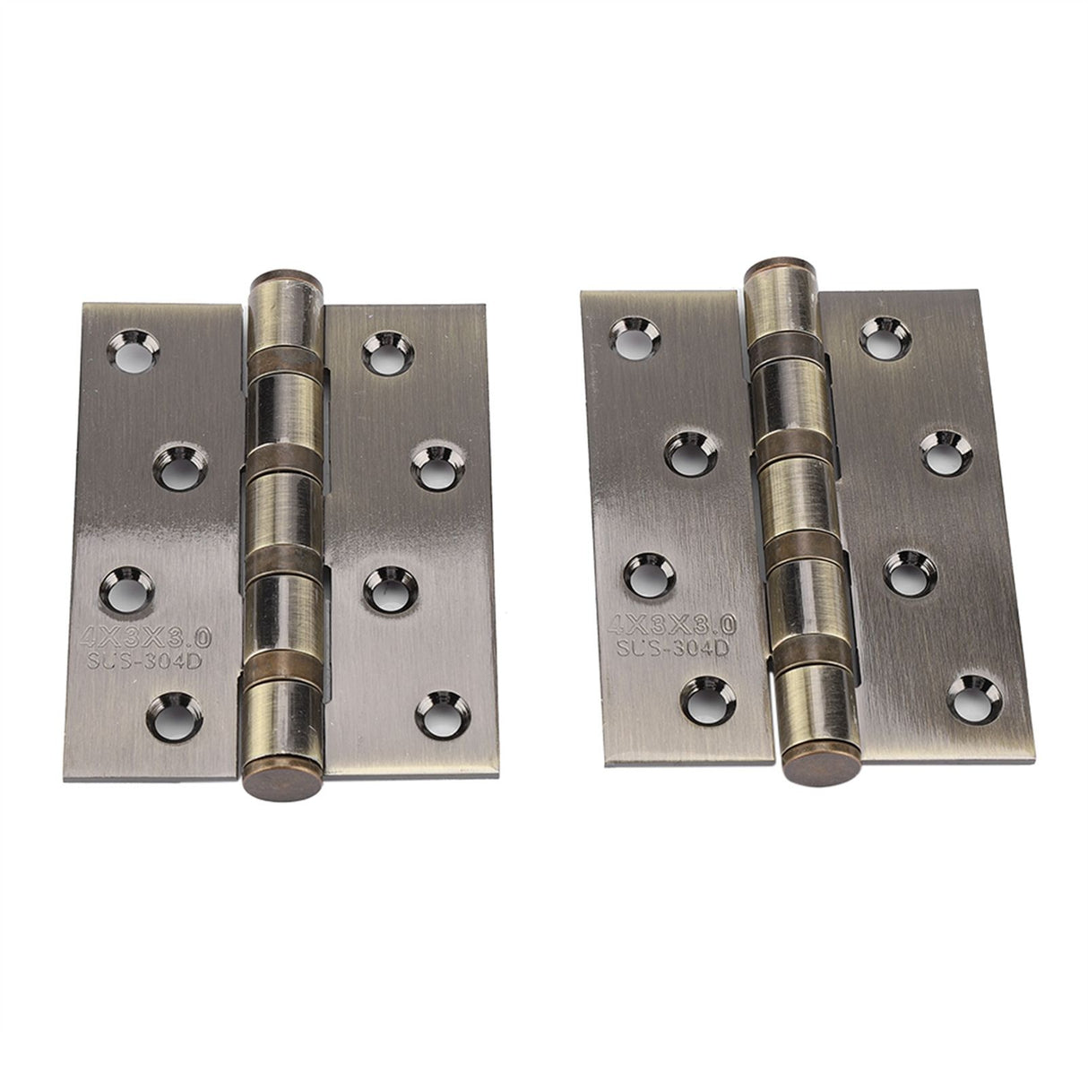 4in 3mm Stainless Steel Door Hinge Loose Pin Muffler Buffer Hinges Mute Bearing(Plating Yellow)
